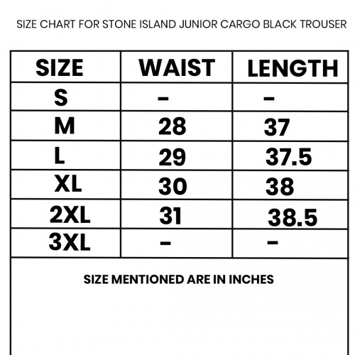 SI Junior Cargo Black Trouser